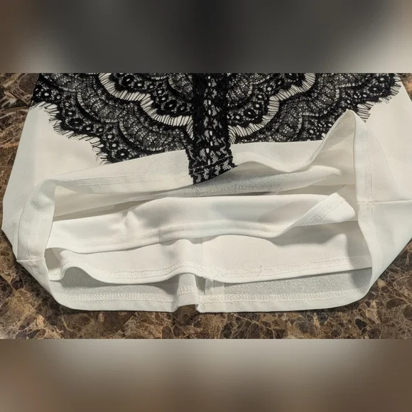 Ark & Co. Elegant Black and White Lace Dress - Picture 7 of 10